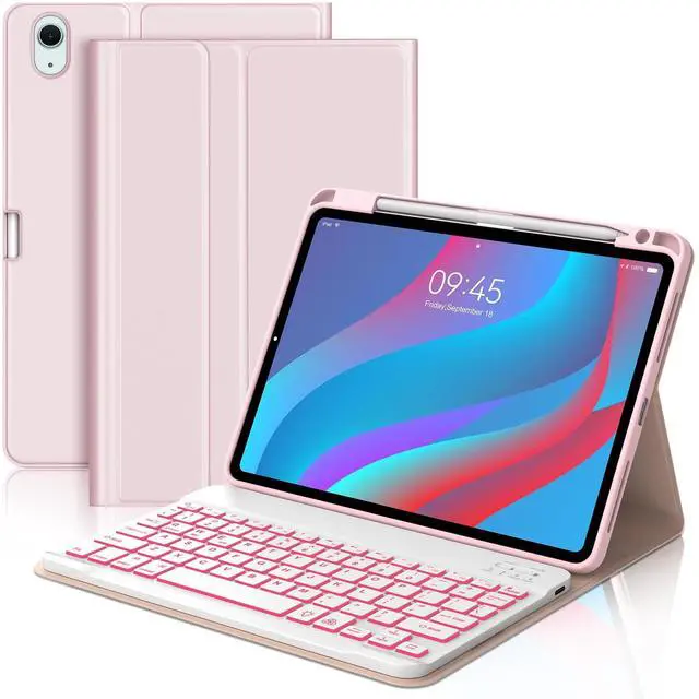 Main image of IVEOPPE for iPad Air 11-inch(M3 2025/ M2 2024) Air 5th/4th Gen Case with Keyboard-7 Color Backlit, Detachable Wireless Bluetooth Keyboard, Auto Wake/Sleep, Portable Rechargeable,Pink,Backlit