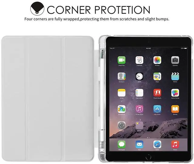 Alt view image 2 of 5 - JOYLAND Dark Blue Bow Pad Case White Case for iPad 10.9" Air 4 2020/Air 5,with Pencil Holder-Auto Wake/Sleep,Anti-Scratch Shockproof Premium Folio Stand Case for iPad Air 11 inch (2024)