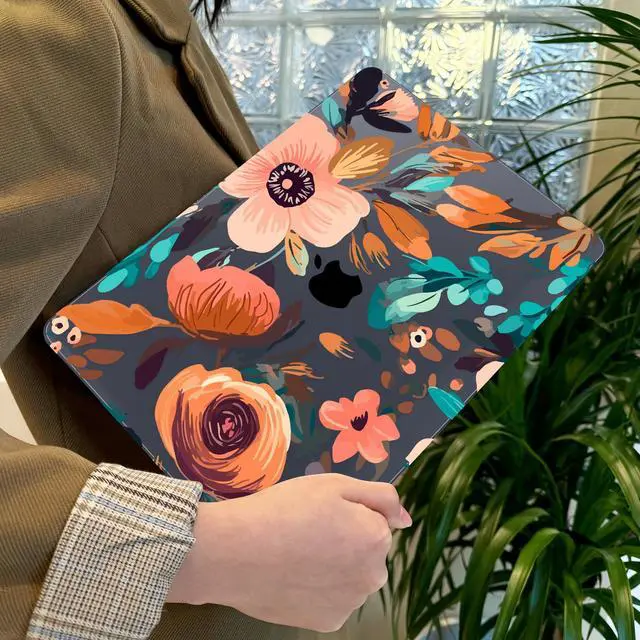 Alt view image 4 of 5 - Lepeoac for MacBook Pro 16 inch Case 2019 2020 Release Model A2141, Plastic Hard Shell Cover with Keyboard Cover for MacBook Pro 16 inch with Touch Bar & Touch ID, Florals Pattern