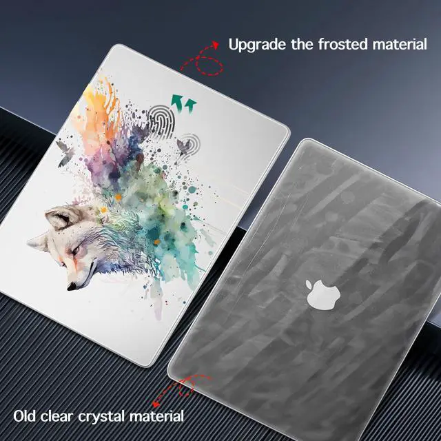Alt view image 5 of 5 - Lepeoac for MacBook Pro 14 Inch 2024 2023 2022 2021 Release M4 A3112 A3401 A3185 M3 A2918 A2992 M2 A2779 M1 A2442 Pro/Max Chip, Plastic Hard Shell Case with Keyboard Cover, Wolf