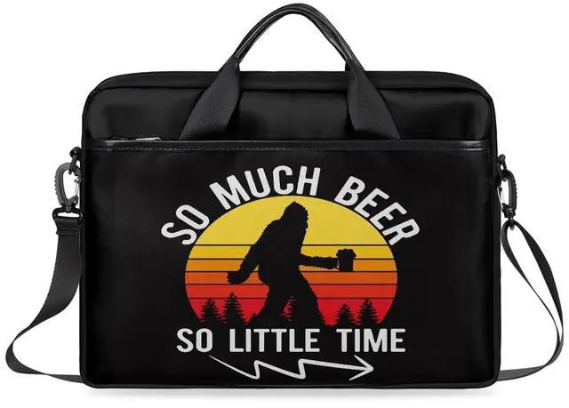 Main image of Laptop Bag for Women Men, Bigfoot 15.6 inch Messenger Shoulder Bags, Water Resistant Sasquatch So Much Beer Computer Bag Sleeve Laptop Carrying Case for Work, Office, School, Casual
