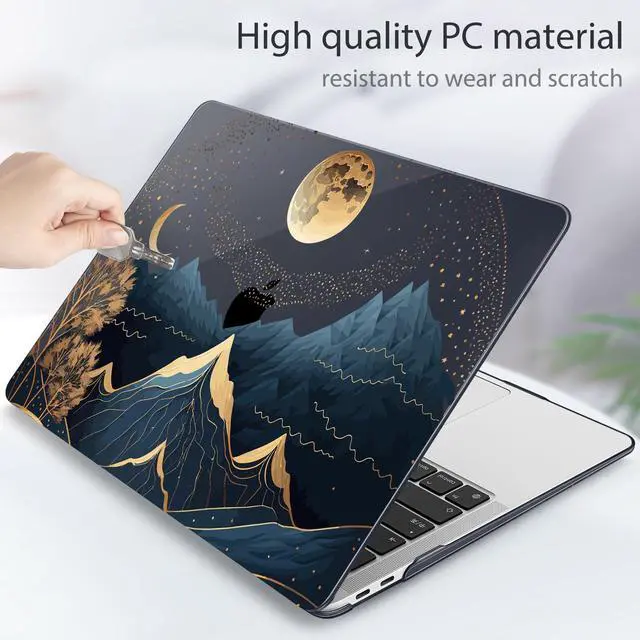 Alt view image 3 of 5 - May Chen Compatible with MacBook Air 13 inch Release 2021 2020 2019 2018 (Models: M1 A2337/A2179/A1932), Plastic Hard Shell Case for MacBook Air 13 with Retina Display & Touch ID, Starry Mountain