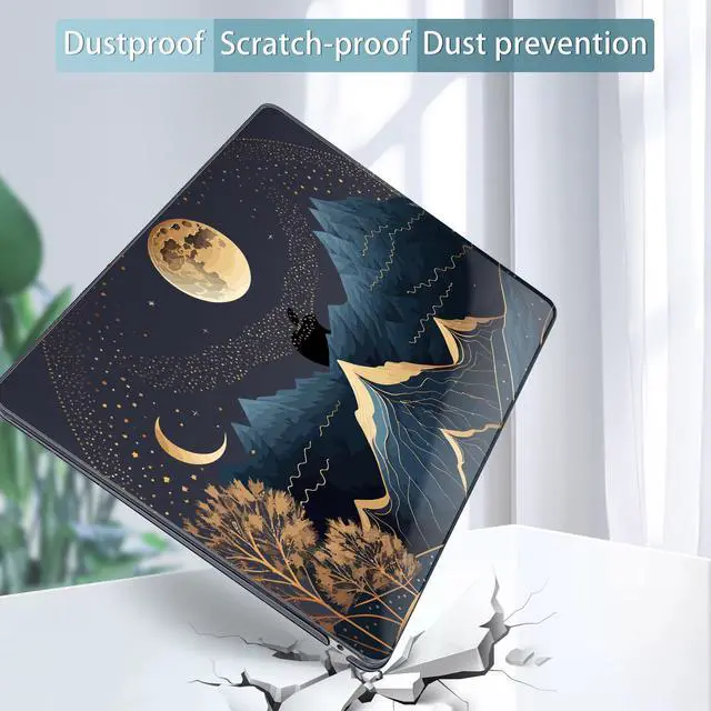 Alt view image 5 of 5 - May Chen Compatible with MacBook Air 13 inch Release 2021 2020 2019 2018 (Models: M1 A2337/A2179/A1932), Plastic Hard Shell Case for MacBook Air 13 with Retina Display & Touch ID, Starry Mountain