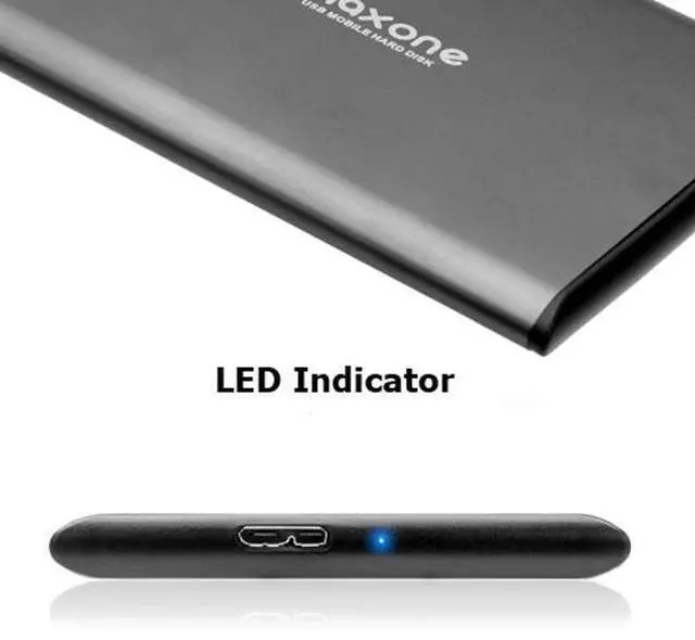 Alt view image 3 of 5 - Maxone 500GB Ultra Slim Portable External Hard Drive HDD Compatible with PC, Laptop, Grey