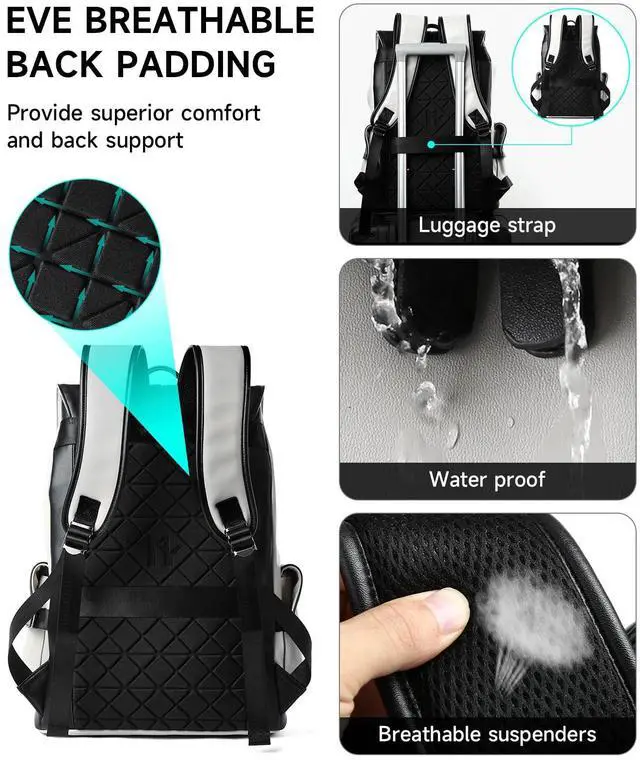 Alt view image 4 of 5 - MATE ELAN Travel Vintage Leather Backpack + Waterproof Toiletry Bag for the Modern Adventurer