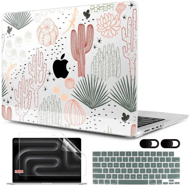 Main image of MEEgoodo Case for M4 MacBook Pro 16 inch Case 2024 2023 2021, Fit Model A3403/A3186/A2991/A2780/A2485 M3 M2 M1 Pro/Max Chip, Laptop Hard Shell Cases with Keyboard & Camera Cover, Cacti