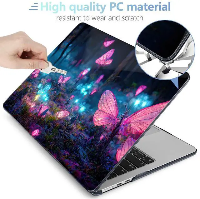 Alt view image 4 of 5 - MEEgoodo for M4/M3/M2 MacBook Air 15.3 inch Case 2025 2024 2023, Case Fit Model (A3241/A3114/A2941) for MacBook Air 15 inch, Laptop Hard Shell with Keyboard Cover, Fantasy Forest