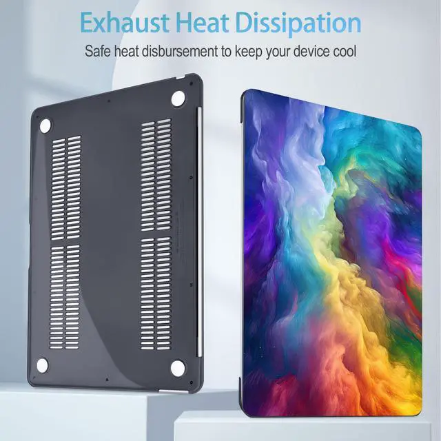 Alt view image 4 of 5 - Mektron Case for MacBook Air 13 inch M1 A2337 A2179 A1932,Hard Cover 2018-2021 Air 13-inch with Touch ID, Exclusively Designed Protective Shell with Keyboard Skin+Screen Protector, Rainbow Cosmic