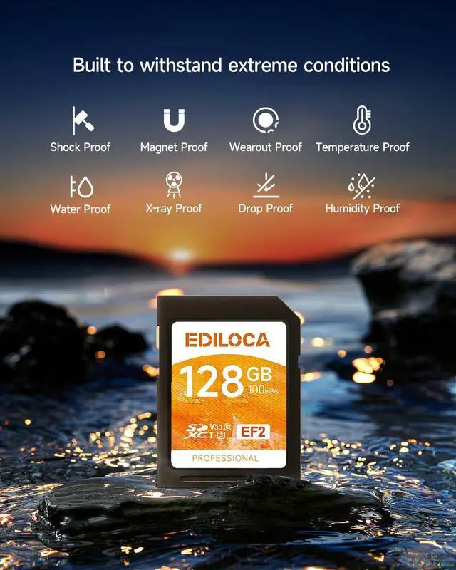 Alt view image 3 of 5 - UHS-I 128GB SD Card 3 Pack UHS-I Memory Card Fast Storage, Read/Write Speed 90/20MB/s, C10, U1, V10, Full-HD & 4K Video, SD Card 128GB, Must-Have for Professional Photographers EF2-3PCS