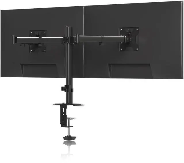 Main image of Pholiten Dual Monitor Stand, Heavy Duty Adjustable Monitor Arm Desk Mount for 2 Screens up to 42Inches, Tilt, Swivel, Rotate, Supports Tilt, Swivel, Rotate, Supports 22 lbs per Arm,Black