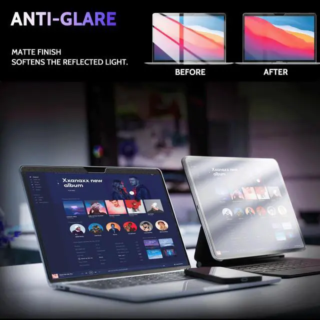 Alt view image 5 of 5 - Peslv Magnetic Anti Blue Light Screen Protector for MacBook Air 13 Inch (2018-2021, M1), Removable Glare Filter for 13.3" Mac Laptop Computer