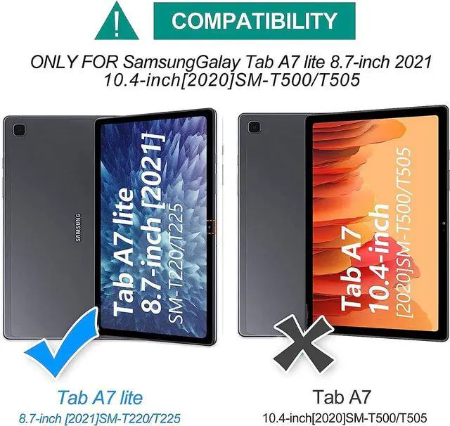 Alt view image 2 of 5 - Qoosea for Galaxy Tab A7 Lite Case with Keyboard Protective Cover Case with Screen Protector Detachable Bluetooth Keyboard for Galaxy Tab A7 Lite 8.7inch (Black)