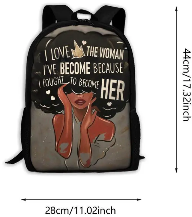 Alt view image 2 of 5 - Black Women Backpack, African American Laptop Backpack for Women, African American Gifts, Black Magic Backpack Bag
