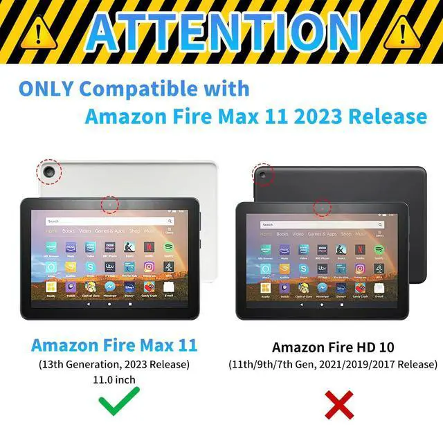 Alt view image 2 of 5 - Case for  Kindle Fire Max 11 Tablet (13th Gen, 2023 Release) 11" PU Leather Slim Folding Adjustable Stand Smart Cover with Auto Wake/Sleep for Fire 11 Max Tablet,Library Bookshelfs