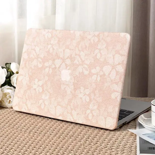 Main image of Seorsok Compatible with MacBook Air 15 inch Case 2023 2024 2025 Release M4 A3241 M3 A3114 M2 A2941 Liquid Retina Display Touch ID,Leaves Printed Leather Plastic Hard Shell Case&Keyboard Cover,Pink