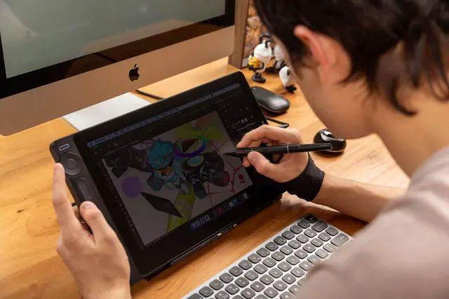 Alt view image 2 of 5 - HUION Kamvas 13 (Gen 3) 13.3" Full-Laminated Drawing Tablet, Anti-Glare Etched Glass, 99% sRGB Pen Display, PenTech 4.0 Stylus (16384 Pressure), Dual Dial & Custom Keys for Digital Art, No Stand