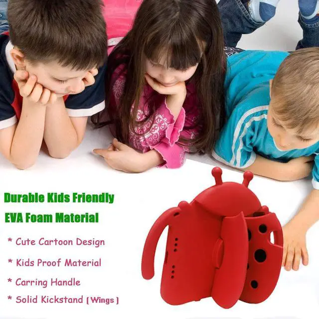 Alt view image 5 of 5 - Tading Kids Case for Apple iPad Mini 5/4/3/2/1 7.9 inch Only, Kids Proof Lightweight EVA Foam Stand Cover NOT for Mini 6 Nor 7 - Ladybug, Red