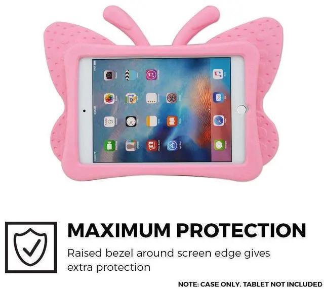 Alt view image 5 of 5 - Tading Kids Case for Samsung Galaxy Tab 4/3/3 Lite 7.0 inch Tablet, Lightweight Shockproof EVA Foam Super Protection Stand Cover for SM T230 P3200 T110 (Not Fit Samsung Galaxy Tab 3/4 10.1") - Pink
