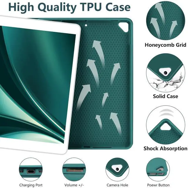 Alt view image 3 of 5 - Keyboard Case for iPad 10.2" 9th Generation 2021/ 8th Gen 2020 Case for iPad 10.2 7th 2019, Wireless Bluetooth Keyboard for iPad Air 3 (3rd Gen)/iPad Pro 10.5"/iPad 10.2" Case with Pencil Holder