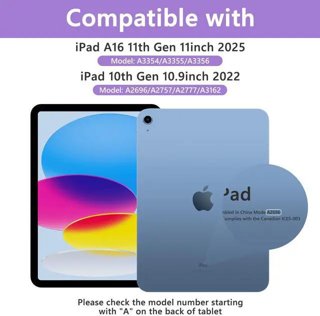 Alt view image 2 of 5 - TaIYanG for iPad A16 11/10th Generation Case with Keyboard- Detachable Bluetooth Keyboard Case with Pencil Holder, Thin & Light- Folio Cover for iPad 11 inch A16 2025 10th Gen 10.9 Inch 2022 (Purple)