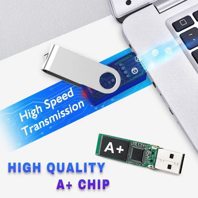 Alt view image 5 of 5 - 4GB USB Flash Drives 20 Pack 4 GB Thumb Drive TATMOHIK 2.0 USB Drives Bulk 4GB Swivel Design Flash Drive Pack with LED Indicator 4 Gig Jump Drive Pack, USB Stick, Memory Stick, Pen Drive, Blue Color