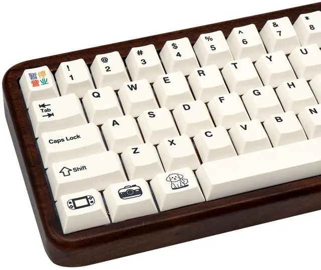 Main image of TIMSEKER 130 Keys Cherry Profile PBT Keycap, Minimalist White Keyboard Cap Five Sided Dye Sublimation Keycap for ANSI Layout Mechanical Gaming Keyboard