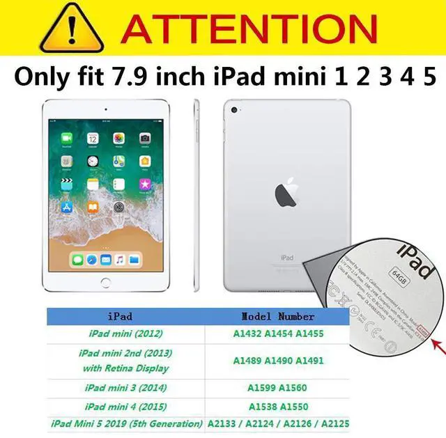 Alt view image 2 of 5 - Tading Kids Case for Apple iPad Mini 5/4/3/2/1 7.9 inch Only, Kids Proof Lightweight EVA Foam Stand Cover NOT for Mini 6 Nor 7 - Ladybug, Red