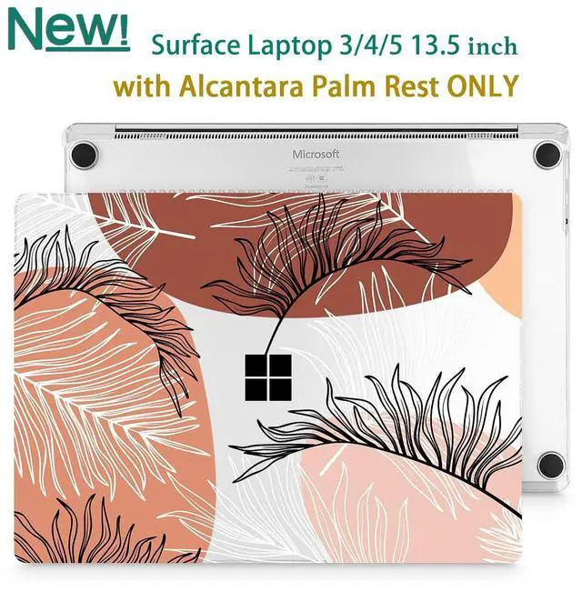 Alt view image 4 of 5 - Tuiklol Case for 13.5'' Microsoft Surface Laptop 5/4/3 Alcantara Palm Rest 2022-2018 Model 1959 1958 1867 Hard Shell Cover,Keyboard Cover+Screen Protector+Dust Plugs, Leaves