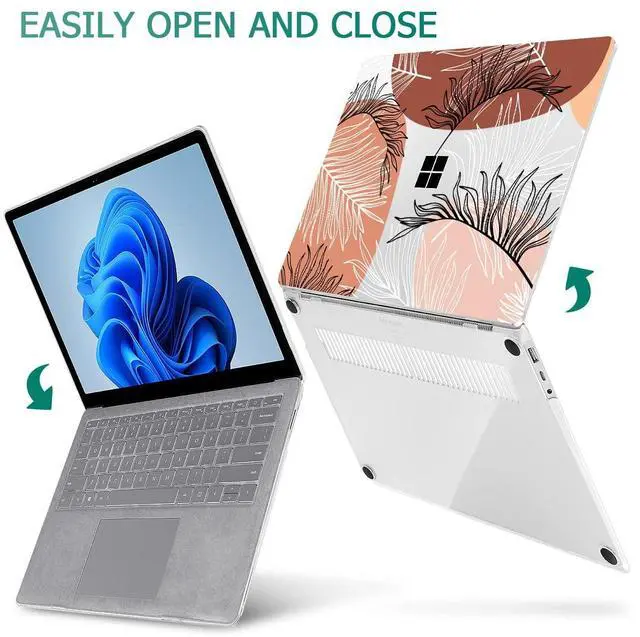 Alt view image 5 of 5 - Tuiklol Case for 13.5'' Microsoft Surface Laptop 5/4/3 Alcantara Palm Rest 2022-2018 Model 1959 1958 1867 Hard Shell Cover,Keyboard Cover+Screen Protector+Dust Plugs, Leaves