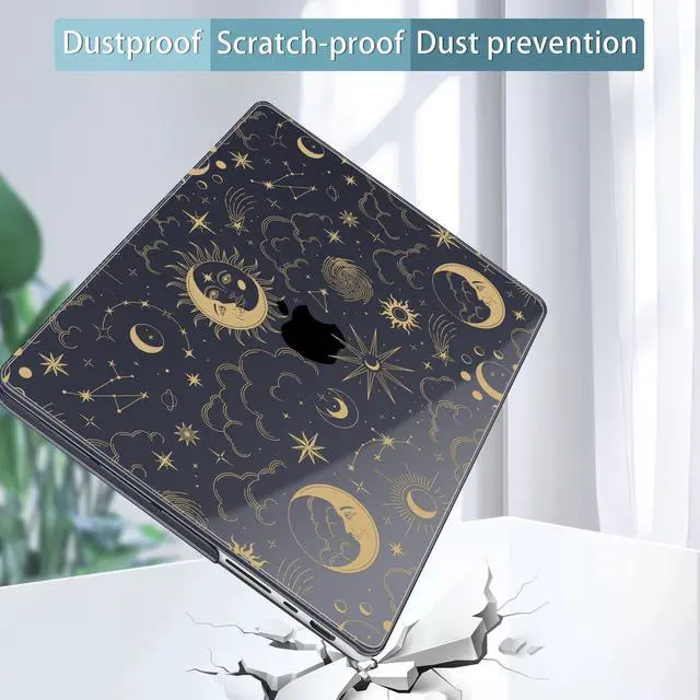 Alt view image 5 of 5 - Tuiklol for M4 MacBook Pro 14 Inch Case 2024-2021 Release A3112 A3401 A3185/M3 A2918 A2992/M2 A2779/M1 A2442 Pro/Max Chip,Hard Shell Case with Screen Protector for Touch ID, Moons and Stars