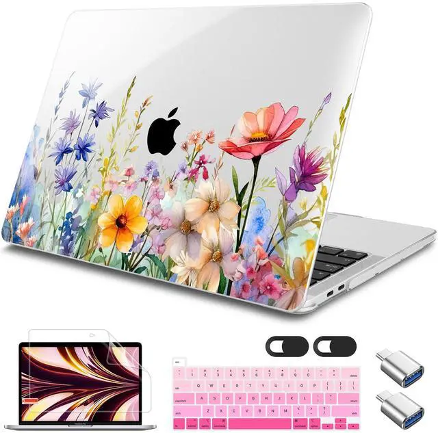 Main image of Tuiklol for MacBook Pro 16 inch Case (2020 2019 Release) Model A2141, Hard Shell Case for Keyboard Cover& OTG & Camera Cover with Retina Display and Touch Bar Fits Touch ID,Colorful folwer
