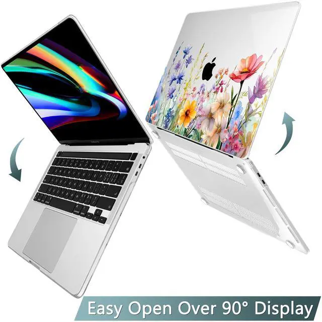 Alt view image 4 of 5 - Tuiklol for MacBook Pro 16 inch Case (2020 2019 Release) Model A2141, Hard Shell Case for Keyboard Cover& OTG & Camera Cover with Retina Display and Touch Bar Fits Touch ID,Colorful folwer