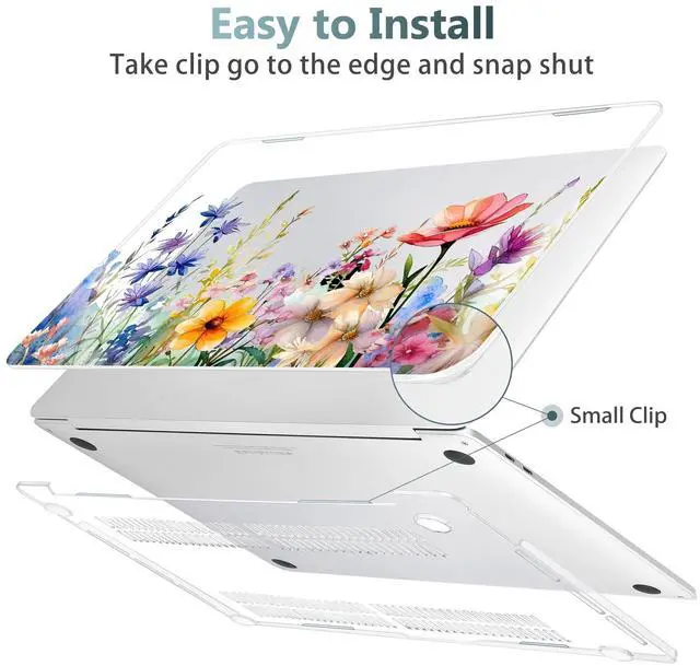 Alt view image 3 of 5 - Tuiklol for MacBook Pro 16 inch Case (2020 2019 Release) Model A2141, Hard Shell Case for Keyboard Cover& OTG & Camera Cover with Retina Display and Touch Bar Fits Touch ID,Colorful folwer