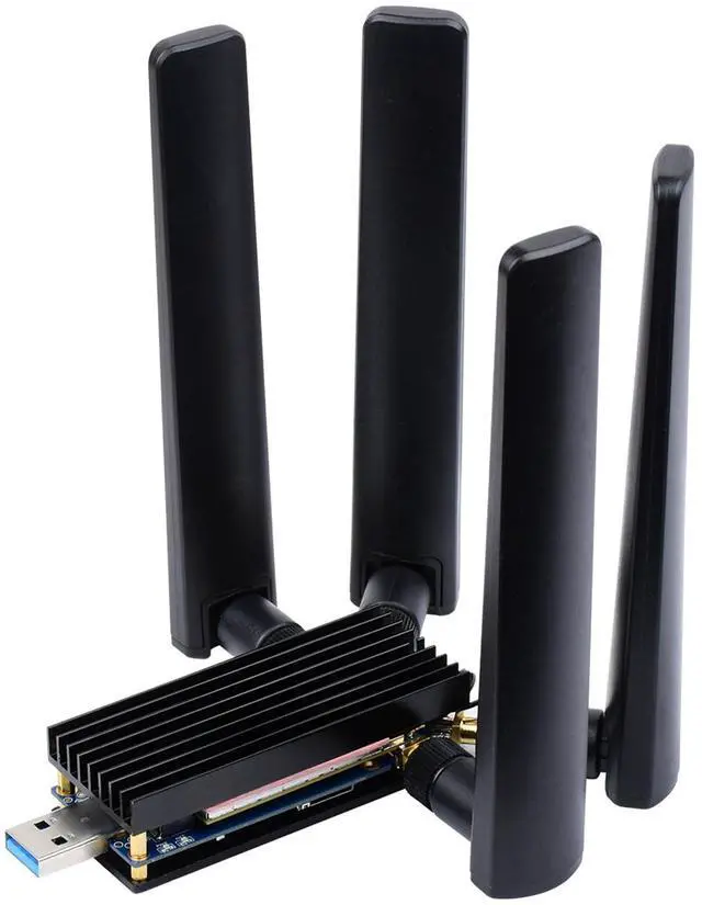 Main image of 5G DONGLE Module Quad Antennas M.2(NGFF) Key B Interface, Compatible with 3042/3052, USB 3.1 Type A Port for Raspberry Pi/PC/Jetson Nano to Enable 5G Network wtih Aluminum Alloy Heatsink