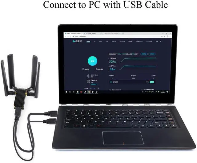 Alt view image 3 of 5 - 5G DONGLE Module Quad Antennas M.2(NGFF) Key B Interface, Compatible with 3042/3052, USB 3.1 Type A Port for Raspberry Pi/PC/Jetson Nano to Enable 5G Network wtih Aluminum Alloy Heatsink