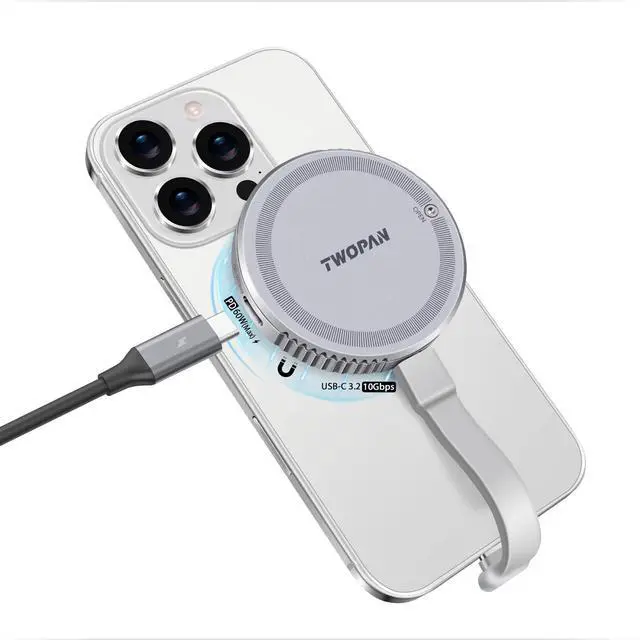 Main image of TWOPAN M.2 2230 NVMe SSD Enclosure with Dual-Sided MagSafe, 10Gbps Portable USB-C External SSD Case for 4K ProRes Video, iPhone 16/15 Pro Max, MacBook, iPad & USB-C Devices