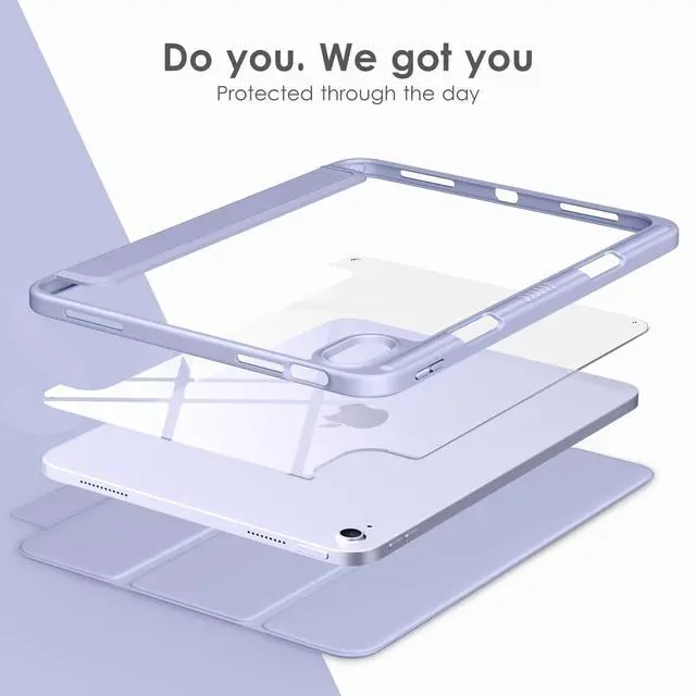 Alt view image 4 of 5 - VIKESI for iPad 10th Generation Case 2022- Blue Purple Bundle with Apple Pencil Case-Rose Gold