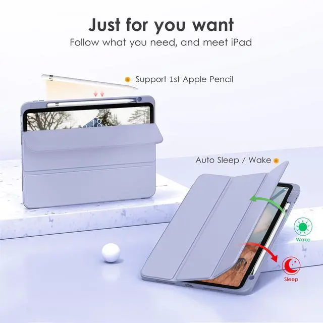 Alt view image 5 of 5 - VIKESI for iPad 10th Generation Case 2022- Blue Purple Bundle with Apple Pencil Case-Rose Gold
