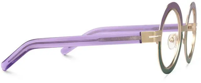 Alt view image 4 of 4 - VOOGLAM Fashion Round Blue Light Blocking Glasses for Women, Round Metal Eyewear Party Accessory Purple-5777