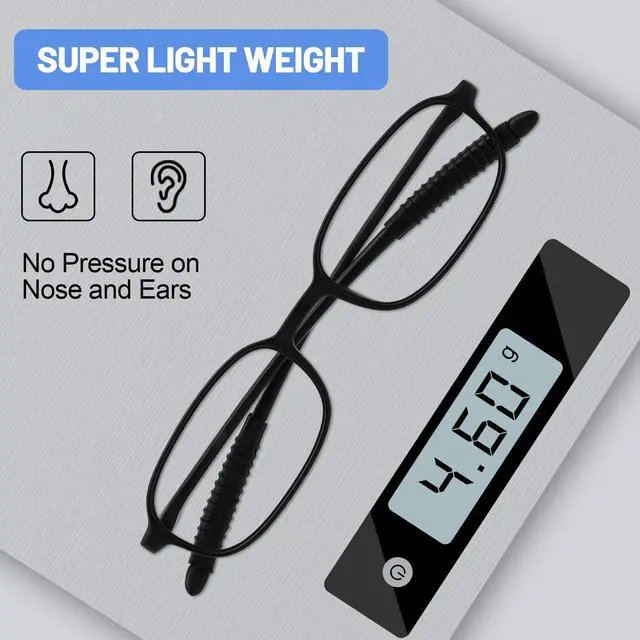 Alt view image 4 of 5 - WEMOOTANTS 4 Packs Narrow Blue Light Blocking Reading Glasses 2.0 Men Women Lightweight Black Readers 1.0 1.5 2.00 2.5 3.0 3.5 4.0