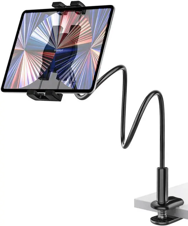 Main image of woleyi Gooseneck Tablet Holder for Bed, Flexible Long Arm Tablet Mount for Desk, Clip Bracket Clamp Stand fit for iPad Pro 10.5 Air Mini, Switch, Galaxy Tabs, Tablets, Cell Phones and 4.7-11" Devices