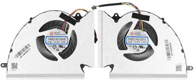 Main image of New CPU + GPU Cooling Fan Replacement for MSI GE76 GP76 WE76 MS-17K3 MS-17K2 MS-17K1 Series PABD1A010SHR-N451 PABD1A010SHL-N452 DC12V 0.6A Fan