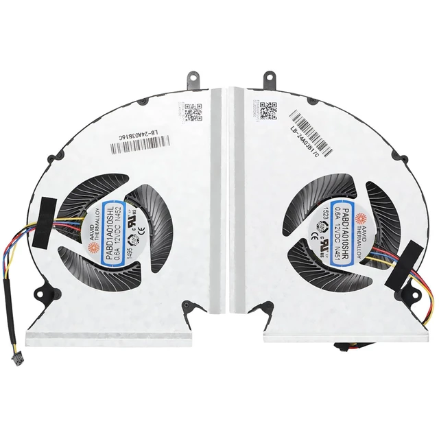 Alt view image 2 of 5 - New CPU + GPU Cooling Fan Replacement for MSI GE76 GP76 WE76 MS-17K3 MS-17K2 MS-17K1 Series PABD1A010SHR-N451 PABD1A010SHL-N452 DC12V 0.6A Fan