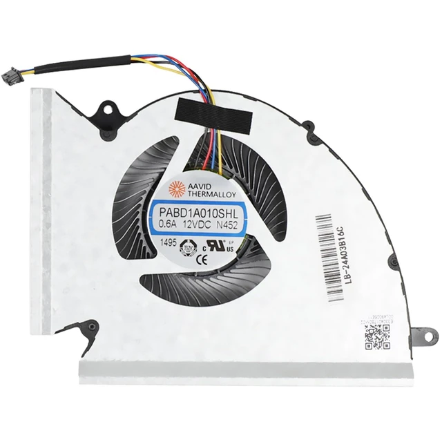 Alt view image 5 of 5 - New CPU + GPU Cooling Fan Replacement for MSI GE76 GP76 WE76 MS-17K3 MS-17K2 MS-17K1 Series PABD1A010SHR-N451 PABD1A010SHL-N452 DC12V 0.6A Fan