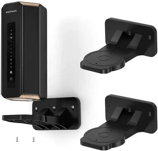 Main image of XLTTYWL Orbi WiFi 7 Wall Mount Kit, Orbit 7 Mount Bracket Optimize Space Compatible with Orbi Wi-Fi 7 Mesh Systems & All Net Gear Nighthawk Wi Fi 7 Routers(RBEWMB-10000S) (Black, 2 Pack)