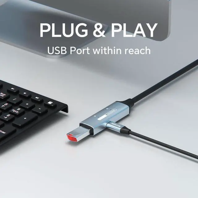 Alt view image 5 of 5 - YAMCOWL USB 3.0 Extension Cable -5Gbps high-Speed USB Extension Cable, with Alloy Shell and Thickened PVC, Compatible with Printers, VR headsets, Hard Drives (0.5-20m Option) (16ft)