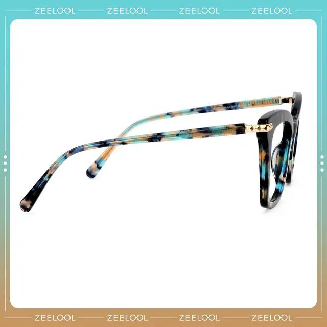 Alt view image 4 of 5 - Zeelool Fashion Oversized Square Blue Light Blocking Glasses Anti UV Computer Glasses for Women ZJGX511972-01B Blue/Flower