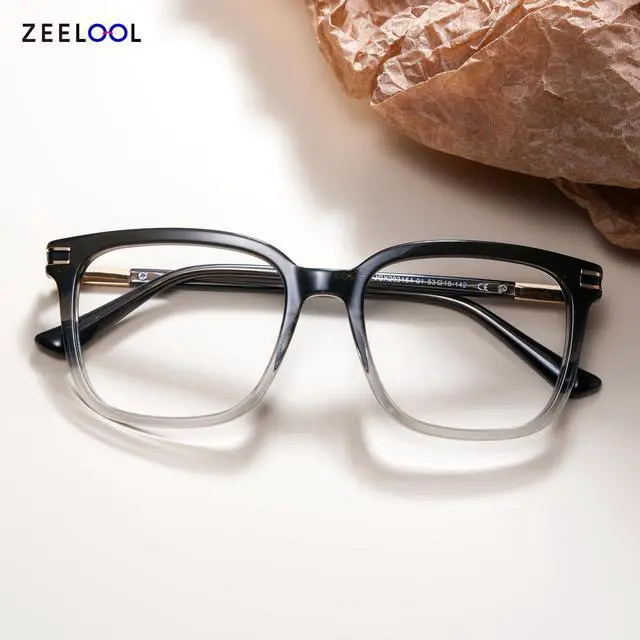 Alt view image 2 of 5 - Zeelool Square Blue Light Blocking Glasses for Men, Classic Glasses Computer Eyeglasses with Anti UV, Eyestrain and Glare Lens ZJGX293154-01B