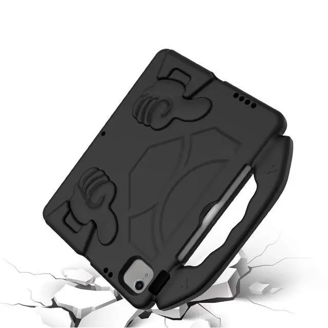 Alt view image 4 of 5 - SaharaCase Shock KidProof Case for Apple iPad Air 10.9" (4th Generation 2020 and 5th Generation 2022) [Shockproof Bumper] Rugged Protection Antislip Grip Handle Kickstand (Black)