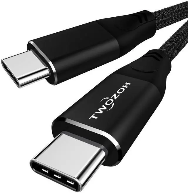 Main image of Twozoh USB C to USB C 3.2 Gen 2 Cable 20Gbps Data Transfer 100W PD Fast Charging 4K Video Output Monitor Cord (15FT, Black)